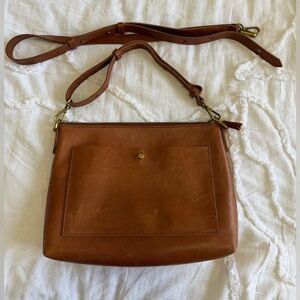 Madewell Transport Tan Leather Crossbody Bag